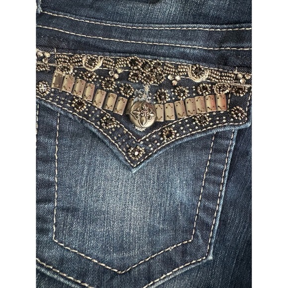 Miss Me Jeans Womens 28 Signature Rise Boot Cut Embellished Pockets - Picture 4 of 9